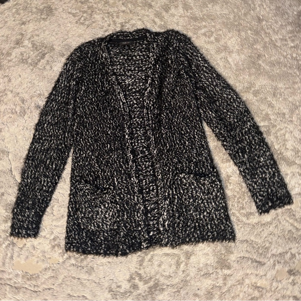 Style & Co. Black and White Textured Cardigan